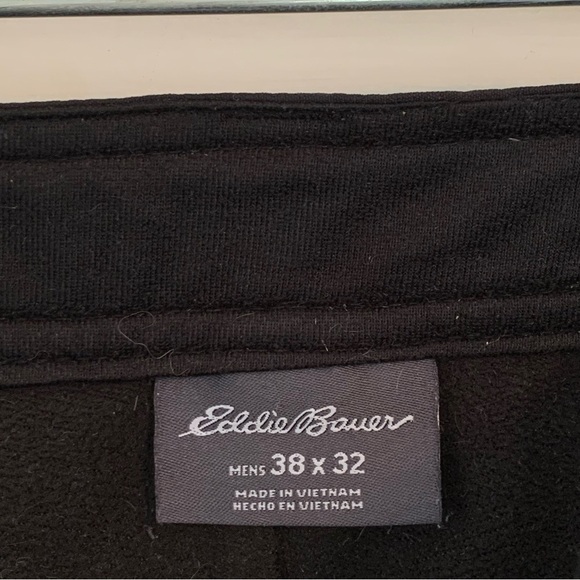 Eddie Bauer Men’s Pants 38x32 Black Fleece Lined Hiking Outdoor Cold Winter - Picture 6 of 14
